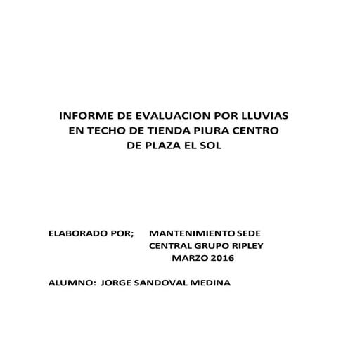 Informe de evaluacion por lluvias