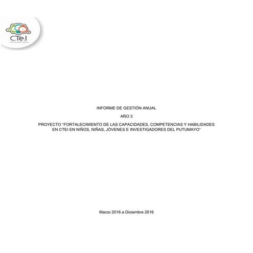 Informe de gestión año 3