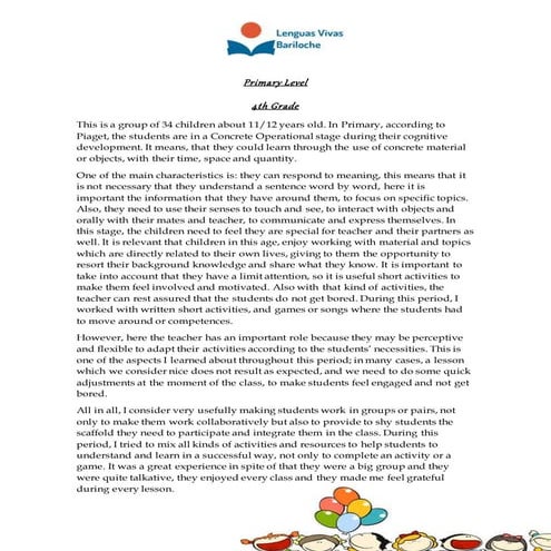 Informe de grupo   primary level