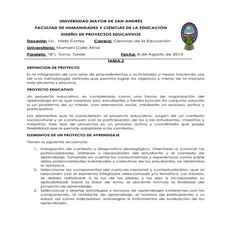 Informe de los elementos del proyecto