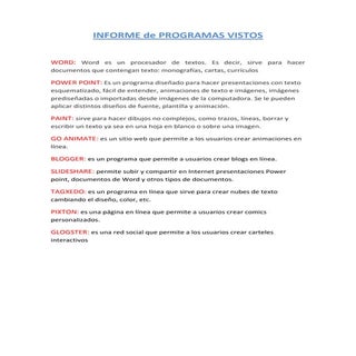 Informe de programas vistos