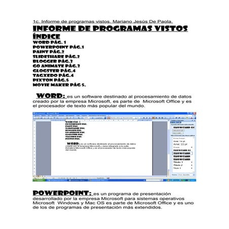 Informe de proramas vistos