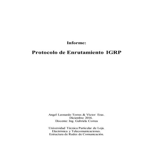 Protocolo de Enrutamiento IGRP