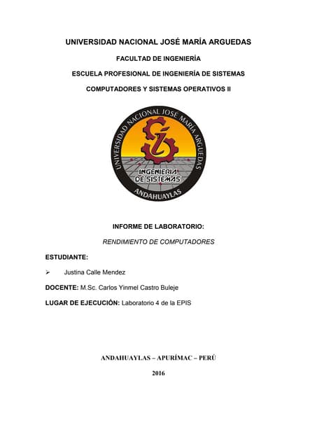 Informe de rendimiento de la computadora