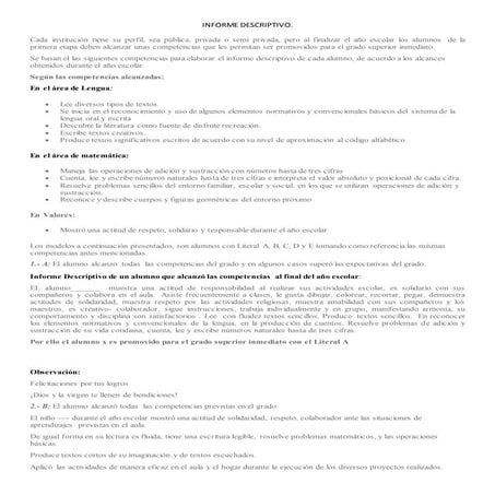 Informe descriptivo