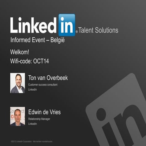 LinkedIn INformed event voor enterprises - België 14 oktober 2014