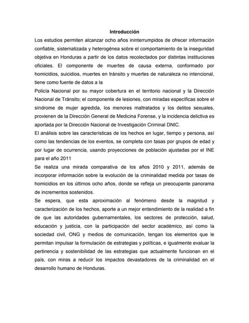 Informe de violencia