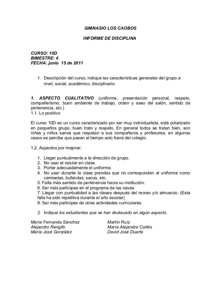 formato de informe academico