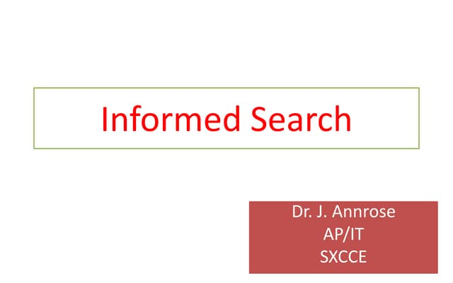 Informed search | PPT