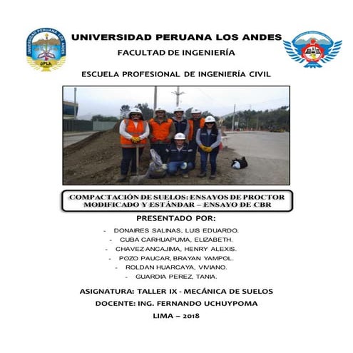 Informe ensayo de proctor, estandar y  cbr