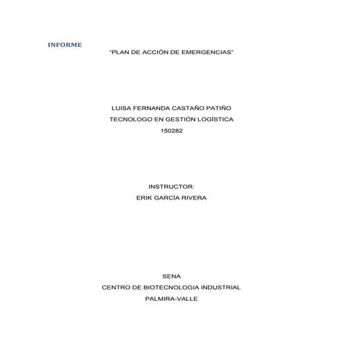 Informe erik. plan de emergencias.