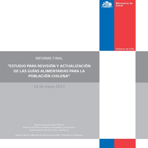 INFORME FINAL “ESTUDIO PARA REVISIÓN Y ACTUALIZACIÓN DE LAS GUÍAS ALIMENTARIAS PARA LA POBLACIÓN CHILENA”
