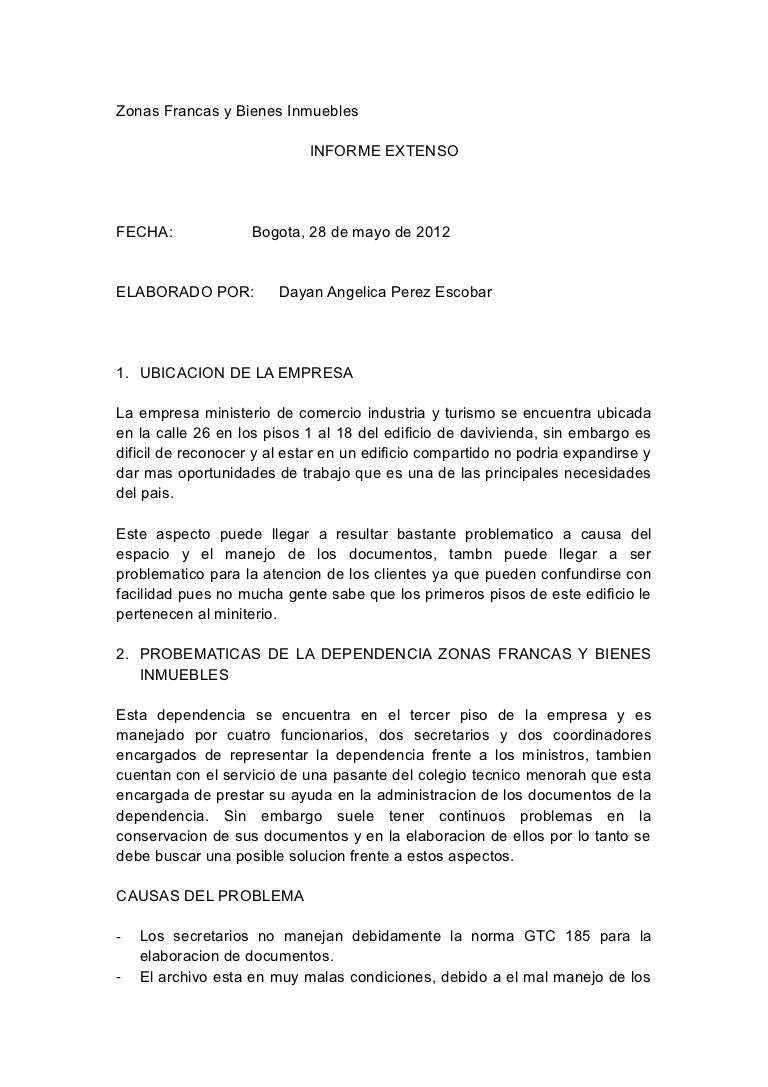 ejemplo de un informe ejecutivo corto