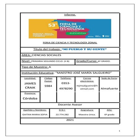 Informe feria de ciencias | PDF