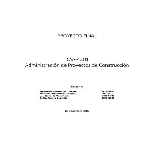 Administración de Proyectos de Construcción
