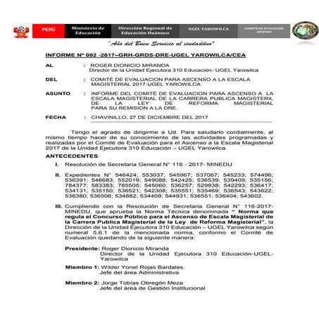 Informe final asecenso  yarowilca