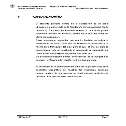 Informe final del canal rectangular ii | DOCX