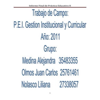 Informe final de practica educativa I