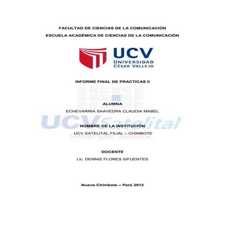 Informe final de Prácticas Pre-Profesional  