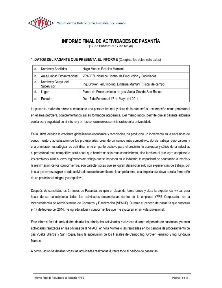 Informe Final Pasantia