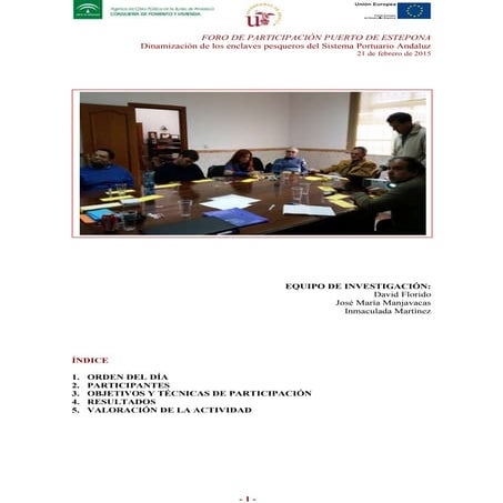 INFORME FORO PARTICIPATIVO. PUERTO DE ESTEPONA