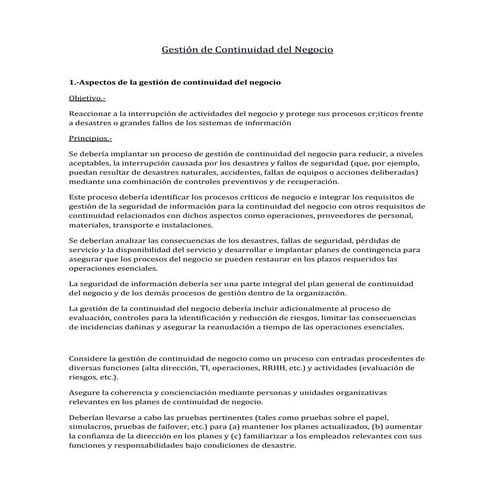 ISO 22301, SGCN, BCMS, Sistema de Gestión de la Continuidad del Negocio ...