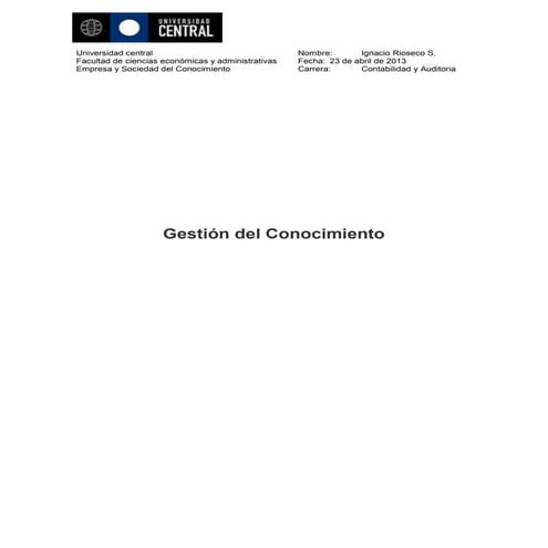Informe gestion del conocimiento