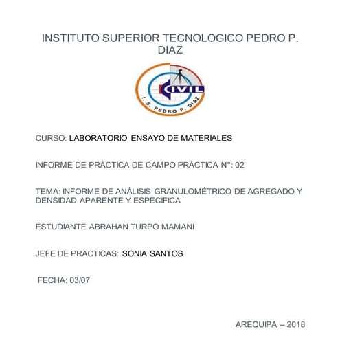 Informe granulumetrico