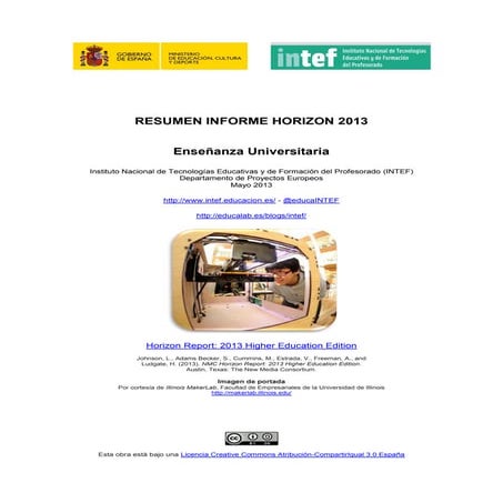 Resumen del Informe Horizon 2013 | Enseñanza Universitaria