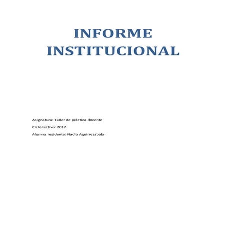 Informe institucional inicial | DOCX