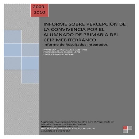 Informe Integrado Cuestionario Mediterraneo Febrero 2010