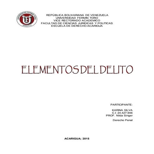 ELEMENTOS DEL DELITO