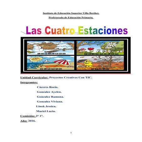 Informe las 4 estaciones, grupo 6, 3° 1°