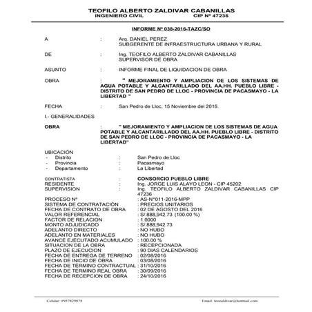 Informe liquid supervisor