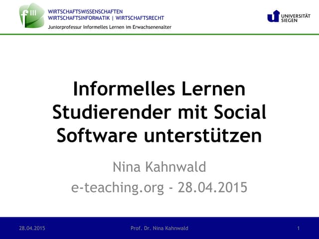 Social Media in Studium und Lehre (...