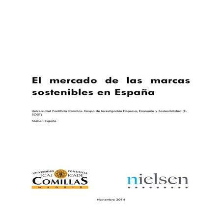 Informe "El Mercado de las marcas sostenibles en España" Nielsen E-SOST UPC