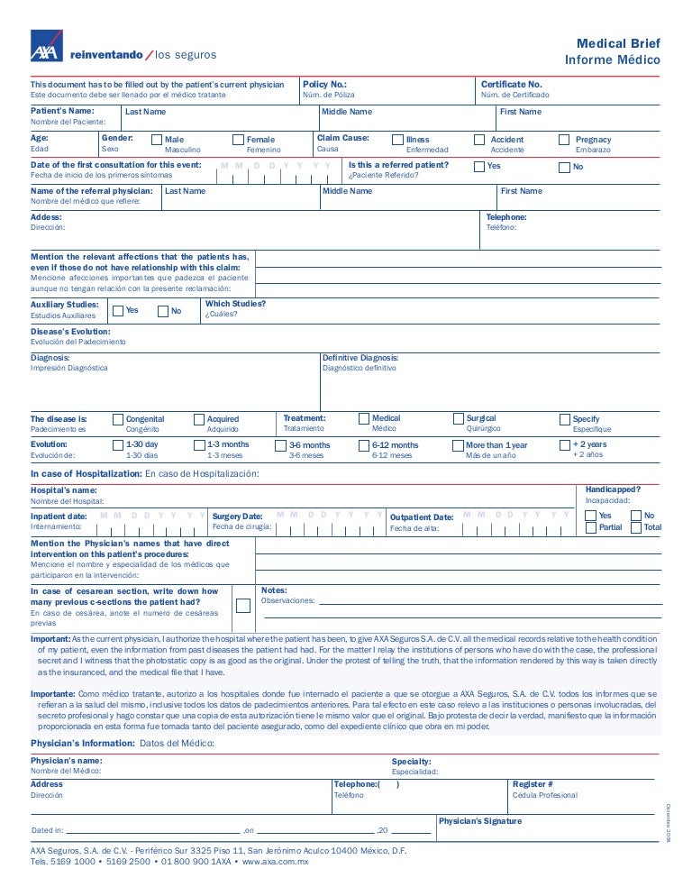 Informe medico ingles.