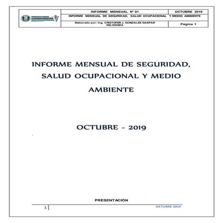 Informe mensual de seguridad castro  octubre 2