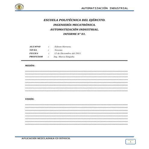 Aplicación de una mezcladora de fluidos en Intouch