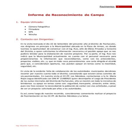 Informe n° 01 reconocimiento