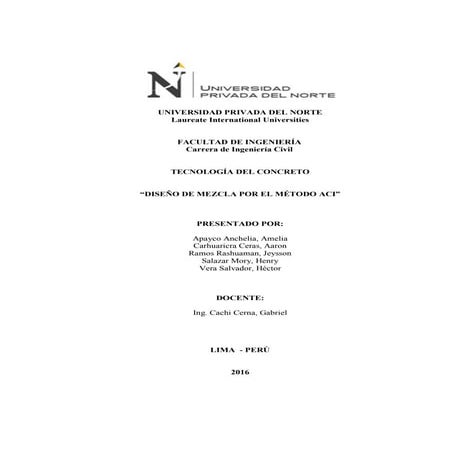 INFORME DE DISEÑO DE MEZCLAS ACI