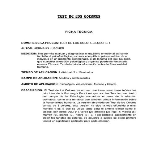 Informe para la miss teresita