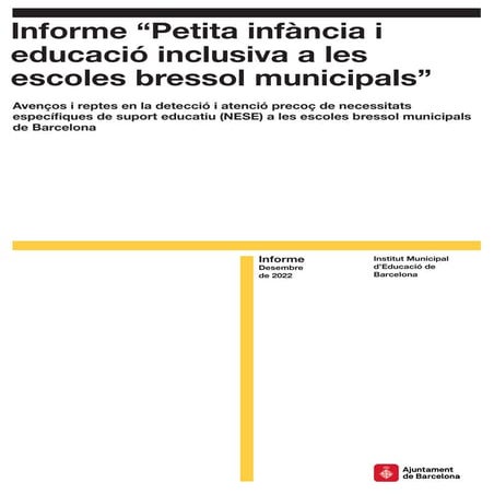 Petita infància i educació inclusiva a les escoles bressol municipals