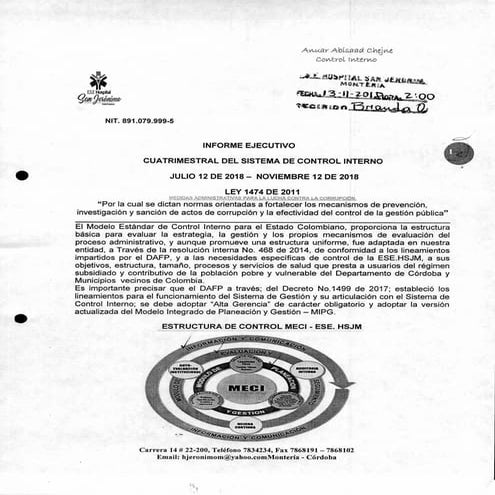 Informe pormenorizado del estado de control interno | DOCX