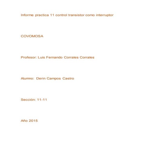 Informe practica 11 control transistor como interruptor