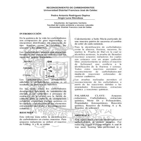 Informe practica #1 (carbohidratos)