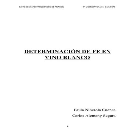 Determinación de hierro en vino