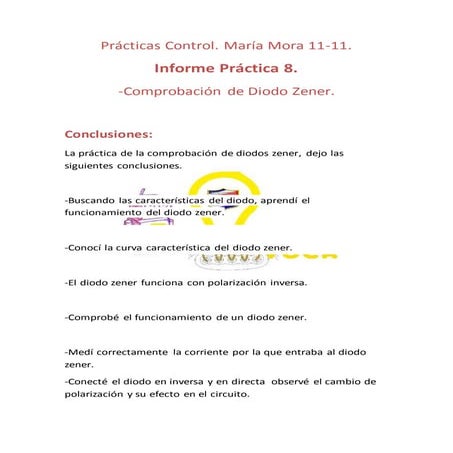 Informe practica 8 diodos zener | DOCX