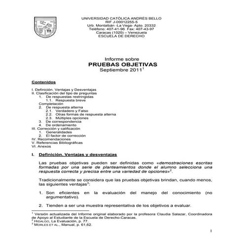 Informe pruebas objetivas 1.6