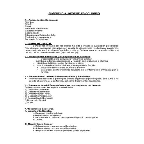 Informe psicológico